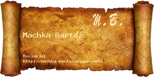 Machka Bartó névjegykártya